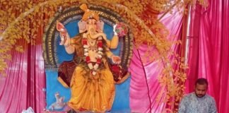 श्यामदेउरवा में गणपति बप्पा मौर्य की पूजा शुरू:सवा कुंतल लड्डू का भोग लगेगा, 20 सितंबर को विसर्जन