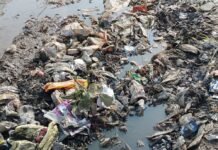 दुबौलिया में सड़क पर जलभराव:लेहरा स्टेशन से धानी को जोड़ने वाली सड़क पर गंदगी, राहगीर और स्कूली बच्चे परेशान