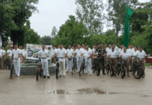 59वीं वाहिनी SSB ने साइकिल रैली का आयोजन किया:बहराइच मेंराष्ट्रीय खेल दिवस पर 'साइकिल ऑन संडे' का संदेश