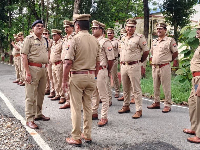 Maharajganj Police Line Parade Inspection