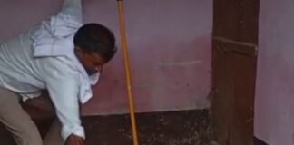 श्रावस्ती के घर में निकला पुराना सांप:परिवार घबराया, पुलिस और वन विभाग ने रेस्क्यू किया