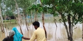 इटैहिया गांव में हेगहा पहाड़ी नाले का पानी घुसा:एक हफ्ते में दूसरी बार डूबा गांव, मुख्य मार्ग और गलियां पानी में