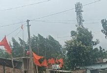 तुलसीपुर के अहलादडीह में जन्माष्टमी की तैयारियां तेज:कमेटी ने 150 मीटर में लगाए भगवा झंडे, डीजे साउंड भी सेट किया