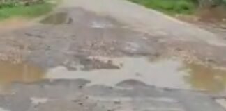 उतरौला-गोंडा मुख्य मार्ग पर सड़क पर बड़े गड्ढे:दुर्घटनाओं का डर, लोग मरम्मत की मांग