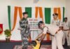 SSB का श्वान 'कोबी' 8 साल 17 दिन की सेवा:बलरामपुर में जवानों ने दी भावपूर्ण विदाई, निष्ठा और समर्पण की मिसाल