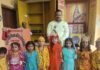 बहराइच में सरस्वती विद्या मंदिर नानपारा में जन्माष्टमी का उत्सव:बच्चों ने कृष्ण-राधा का रूप धरा, गीत-भजन के साथ दिए संदेश