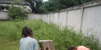 हैंडपंप की चौकी नहीं बनी, आसपास उगी घास:भवनियापुर बनघुसरी मजरा बरुहा में बच्चों को पानी पीने में परेशानी