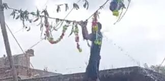 भटपुरवा में दही हांडी कार्यक्रम का आयोजन:युवाओं ने मानव पिरामिड बनाकर फोड़ी मटकी, आसपास के गांवों से पहुंचे लोग
