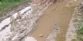 शिवपुरी बैरागी की सड़कें बदहाल:बारिश के बाद आवागमन ठप, कई गांवों का संपर्क टूटा
