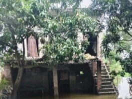 सरयू नदी खतरे के निशान से ऊपर, बाढ़ का पानी:बस्ती के दुबौलिया में कई गांवों में फैला, ग्रामीणों का जीवन अस्त-व्यस्त