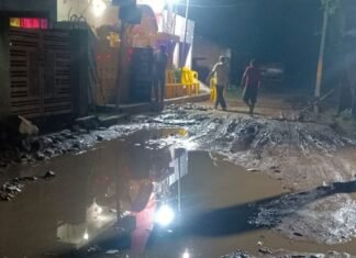 बीरगंज बाजार में जलभराव से जन्मोत्सव पर असर:श्रद्धालुओं को परेशानी, PWD पर लापरवाही का आरोप