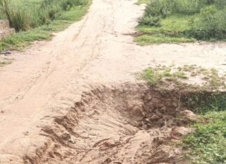 जमुनहा के सेहरिया-कटकुइयां कच्चा मार्ग बदहाल:बारिश में गड्ढे और कीचड़ से आवागमन मुश्किल, पुलिया भी टूटी