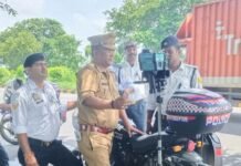 बस्ती में 107 ओवरस्पीड वाहनों का चालान:यातायात पुलिस ने इंटरसेप्टर मशीन से ₹2.14 लाख का जुर्माना लगाया