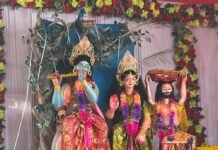 गायघाट के मोहनगिरी बाबा मंदिर में जन्माष्टमी की छठी मनाई:श्री कृष्ण, राधा और यशोदा मैया की पूजा-अर्चना कर भंडारे का आयोजन