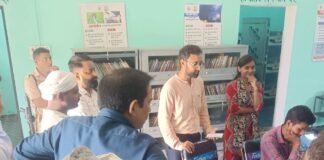 साऊंघाट की डिजिटल लाइब्रेरी का सीडीओ ने किया निरीक्षण:15 दिन में काम पूरा करने का निर्देश, कई लोग रहे मौजूद
