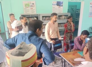 साऊंघाट की डिजिटल लाइब्रेरी का सीडीओ ने किया निरीक्षण:15 दिन में काम पूरा करने का निर्देश, कई लोग रहे मौजूद