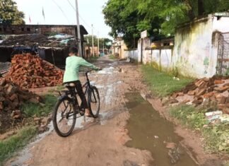 काटकुइया गांव में सड़क की हालत बदहाल:स्कूल जाने वाले बच्चों, बुजुर्गों को परेशानी; पक्की सड़क बनाने की मांग