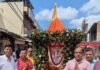 नानपारा में भादो मेले की भव्य कलश यात्रा निकली:श्याम मंदिर से विश्वनाथ मंदिर तक गई, रात में जागरण भी होगा