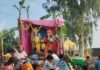 रामनगर समरा में राधा-कृष्ण की प्रतिमाओं का विसर्जन:शोभायात्रा निकालकर सरयू नहर में किया गया, दस दिवसीय कार्यक्रम का समापन