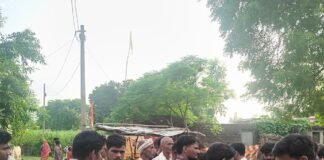 बहराइच के बेलगुलरिया में सरकारी जमीन की पैमाइश:अवैध कब्जे की शिकायत पर राजस्व टीम ने पुलिस के साथ की कार्रवाई