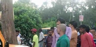 स्कूल गाड़ी ठेले से टकराकर पेड़ में घुसी:11 बच्चे घायल, पैकोलिया में हुआ हादसा