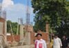 अमोढ़ा के चतुर्भुज मंदिर पर विकास कार्य का निरीक्षण:विधायक ने 1.10 करोड़ के गेस्ट हाउस निर्माण की गुणवत्ता जांची, दिए निर्देश
