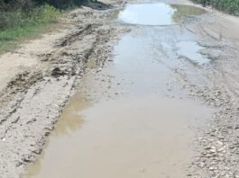 भिनगा मुख्यालय को जोड़ने वाली सड़क जर्जर:राप्ती बैराज मार्ग पर जलभराव और गड्ढों से आवागमन ठप, ककरदरी गांव बेहाल
