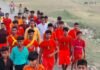 सिसवारा में राप्ती घाट से कांवड़ यात्रा शुरू:कजरी तीज पर शिवभक्तों में उत्साह, रातभर पैदल चलकर मंदिरों में करेंगे जलाभिषेक