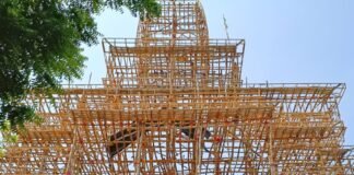 सिसवा में प्रेम मंदिर की भव्यता में विराजेंगी मां दुर्गा:90 फीट ऊंचे पंडाल में दिखेगा वृंदावन का प्रेम और सूर्य उपासना का दिव्य संगम