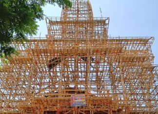 सिसवा में प्रेम मंदिर की भव्यता में विराजेंगी मां दुर्गा:90 फीट ऊंचे पंडाल में दिखेगा वृंदावन का प्रेम और सूर्य उपासना का दिव्य संगम