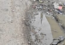 जलभराव से राहगीर परेशान:चंगहिया में सड़क पर गंदा पानी जमा