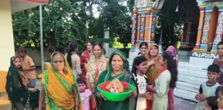 बस्ती के कौड़ीकौल में गणपति बप्पा मोरया के जयकारों के:जुलूस में बड़ी संख्या में ग्रामीण और महिलाएं शामिल, भक्तिमय रहा माहौल