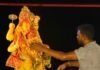 हर्रैया में गणपति बप्पा की विदाई:अबीर-गुलाल के बीच निकली विसर्जन यात्रा, मनोरमा घाट पर नाव और गोताखोर तैनात