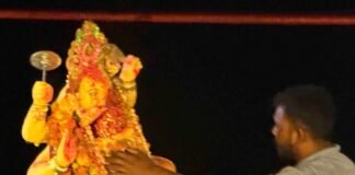 हर्रैया में गणपति बप्पा की विदाई:अबीर-गुलाल के बीच निकली विसर्जन यात्रा, मनोरमा घाट पर नाव और गोताखोर तैनात