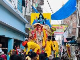 जमुनहा बाजार में निकली गणेश प्रतिमा विसर्जन यात्रा:श्रद्धालुओं ने लगाए गणपति बप्पा मोरया के जयकारे, भक्तिमय माहौल हुआ