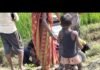 इकौना के धरमपुर चौराहा पर वाहन गड्ढे में फंसा:ग्रामीणों ने बाहर निकालने में की मदद, खराब सड़क से लोग परेशान