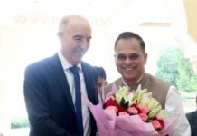मुख्य सचिव से आईएमएफ-एसएआरटीटीएसी के निदेशक हेराल्ड फिंगर ने की शिष्टाचार भेंट