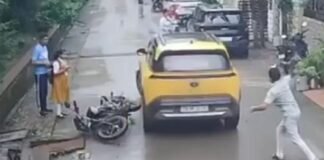 कार की टक्कर से पिता-बेटी घायल, मदद के बजाय चालक पर अकड़ दिखाने का आरोप