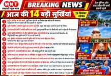 आज की 14 बड़ी सुर्खियां | 29 सितंबर 2026 | MNT News Bharat | देश-दुनिया और उत्तर प्रदेश की खबरें सबसे पहले