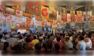 400 साल पुराने अंबाजी मंदिर में उमड़ी भीड़