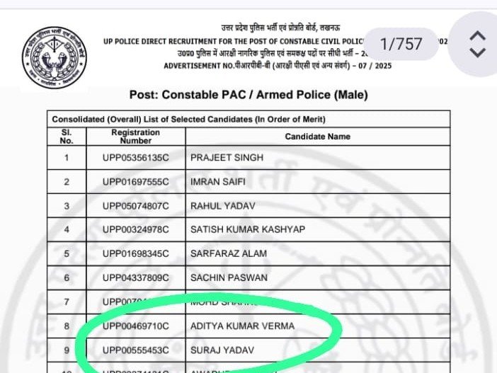 UP Police Bharti 2026 Result