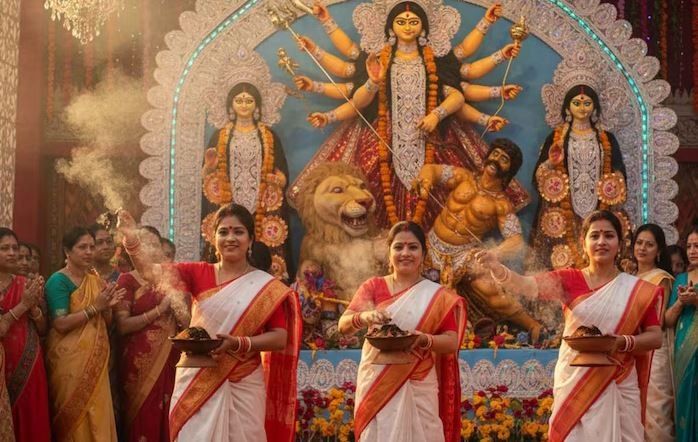 सर्वपितृ अमावस्या पर बंगाल में दुर्गा पूजा की खास रस्म: जानें क्या है देवी दुर्गा का ‘चक्षु दान’ और पूजा में क्यों पहनते हैं लाल-सफेद साड़ी