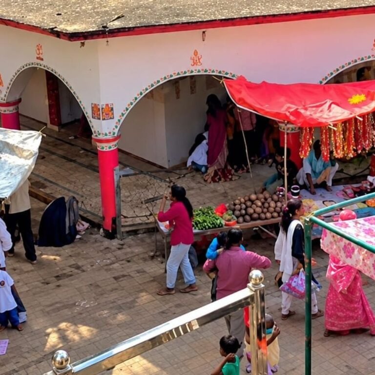 नवरात्र के पहले दिन घूरदेवी माता मंदिर में उमड़ेगी भीड़:दर्शन के लिए कतार और प्रसाद की दुकानें व्यवस्थित की जा रही हैं