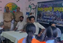 छात्राओं को वन्य जीवों से बचाव की जानकारी दी:बृजमनगंज के कस्तूरबा विद्यालय में वन्य प्राणी सप्ताह के तहत हुआ कार्यक्रम