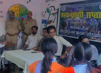 छात्राओं को वन्य जीवों से बचाव की जानकारी दी:बृजमनगंज के कस्तूरबा विद्यालय में वन्य प्राणी सप्ताह के तहत हुआ कार्यक्रम