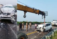 सुलतानपुर : अनियंत्रित कार ट्रक में घुसी, तीन की मौत
