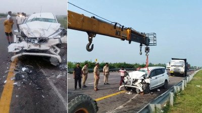 सुलतानपुर : अनियंत्रित कार ट्रक में घुसी, तीन की मौत