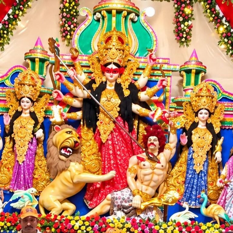 कमचियारा में मां दुर्गा जी की प्रतिमा स्थापित:श्री नवरात्र दुर्गा पूजा समिति ने भव्य पंडाल सजाया, भक्तिमय माहौल