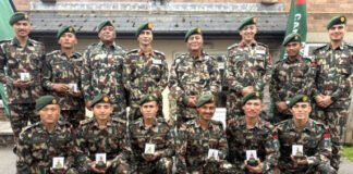 नेपाली सेना ने लगातार तीसरी बार जीता स्वर्ण