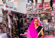 संजू ने 14 समूह बनाकर 180 महिलाओं को आत्मनिर्भर बनाया:पावड़ में एक लाख का लोन लेकर खोली कॉस्मेटिक दुकान, गांव की महिलाएं भी सीख रहीं हुनर संजू ने 14 समूह बनाकर 180 महिलाओं को आत्मनिर्भर बनाया:पावड़ में एक लाख का लोन लेकर खोली कॉस्मेटिक दुकान, गांव की महिलाएं भी सीख रहीं हुनर